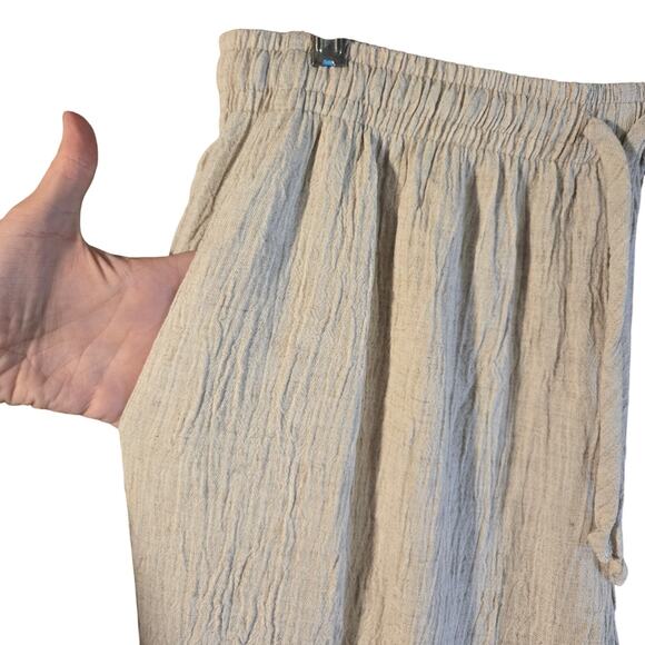 Vintage NWT Alfred Dunner 18W Linen Blend Textured Tan Wide Leg Pants [0158] - Picture 4 of 9